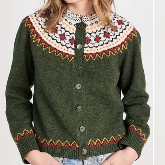 NWT Alex Mill Hilde fair isle cardigan, size S - Picture 1 of 4